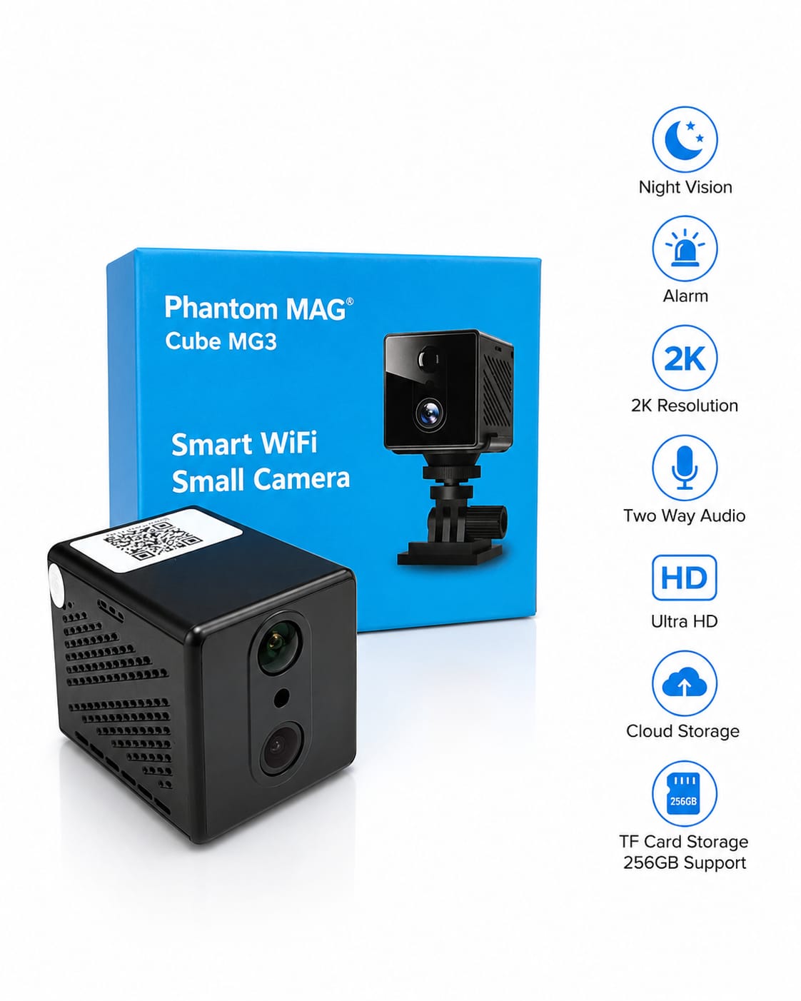SMART PORTABLE LONG BACKUP MINI CAMERA PHANTOM MAG CUBE MG3