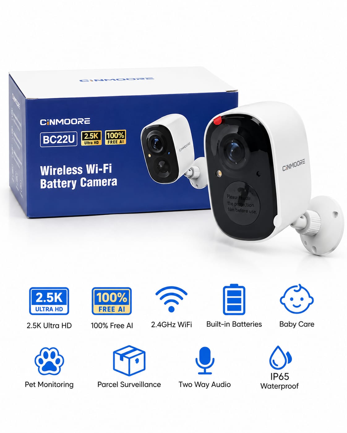 SMART AI PORTABLE LONG BACKUP PHANTOM CINMOORE BC22U CAMERA